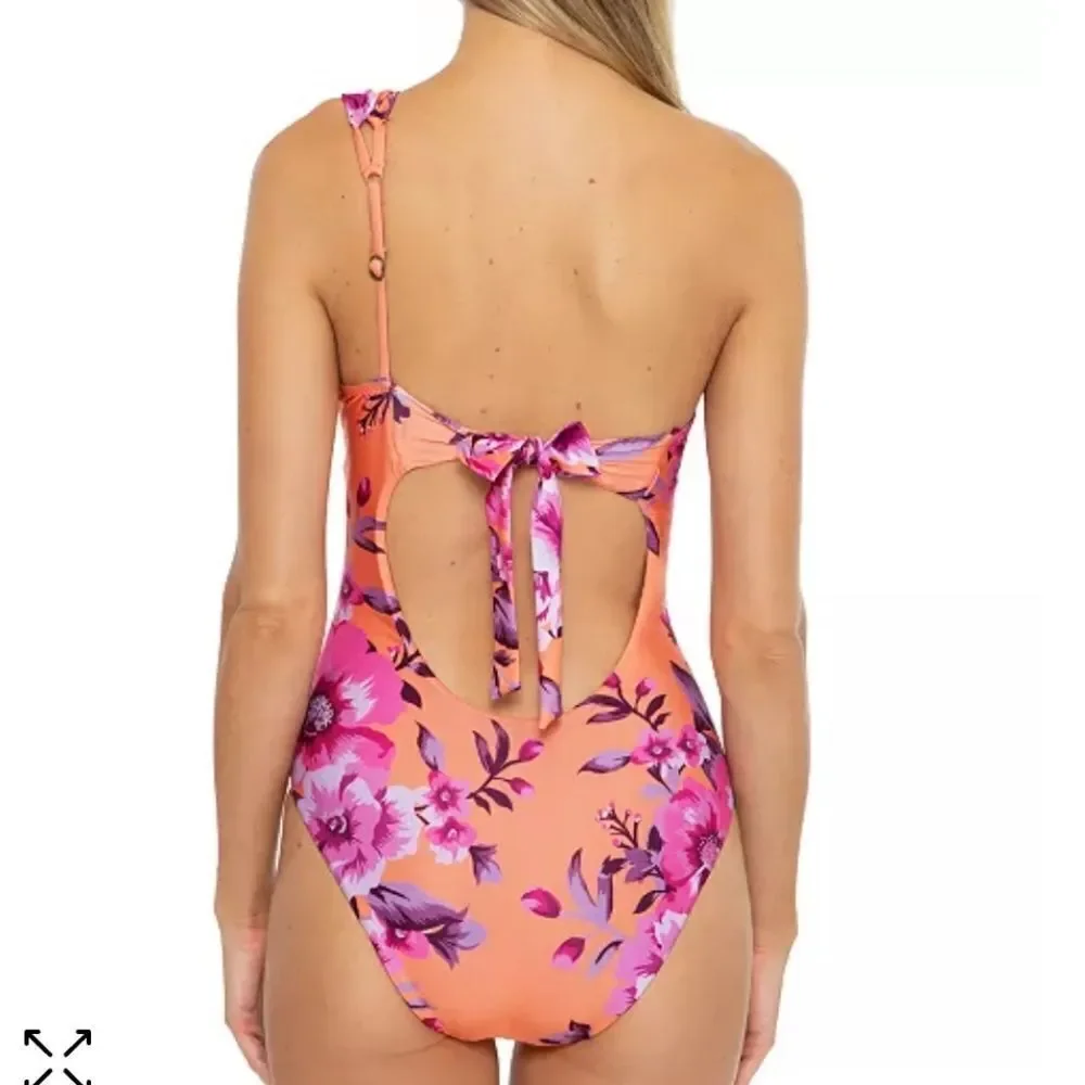 Becca Virtue In Full Bloom Arabella Floral Print One Shoulder One Piece … - Picture 10 of 14